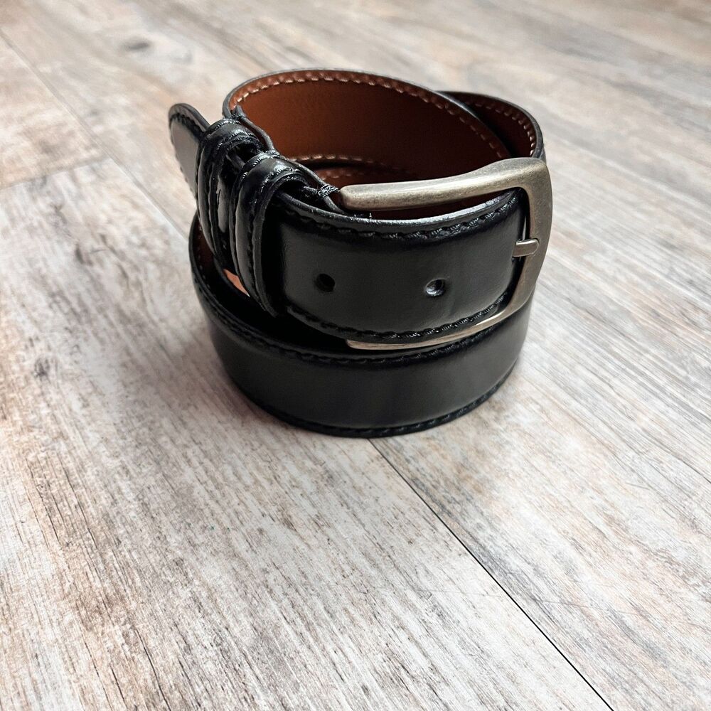 Joseph Abboud Italian Leather Belt 34 Black Dress Belt Classic Formal Mens